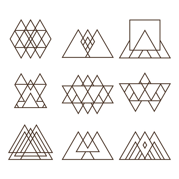 Set of geometric shapes triangles, squares and lines for your de - Vector, Image