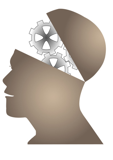 cabeza humana con engranajes
 - Vector, imagen