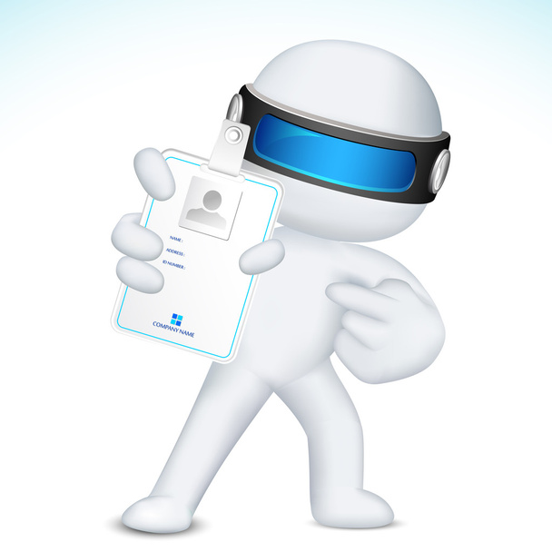 3d Man in Vector showing Identity Card - Vector, Image