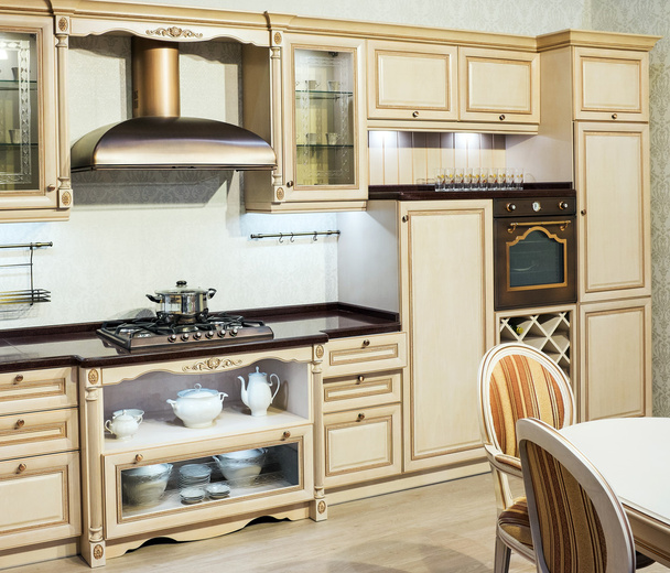 Interior design. Kitchen in classic style - Foto, imagen