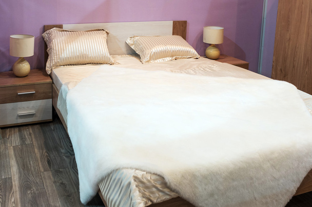 Detail of luxury bed. Interior - Foto, Imagem
