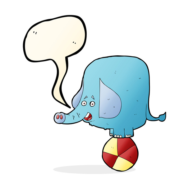cartoon circus elephant with speech bubble - Vettoriali, immagini