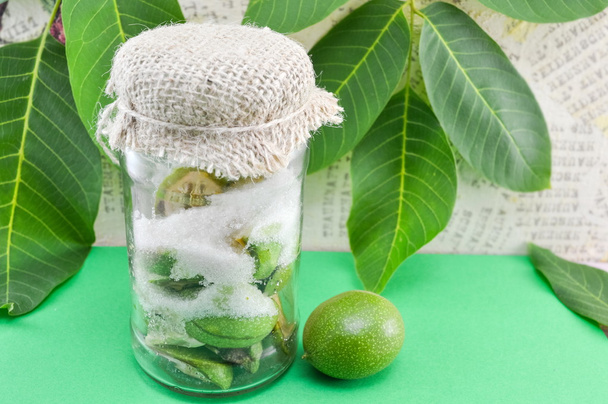 Walnuts with sugar in a jar - Photo, Image