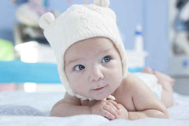 Baby with cap smiling - Photo, Image