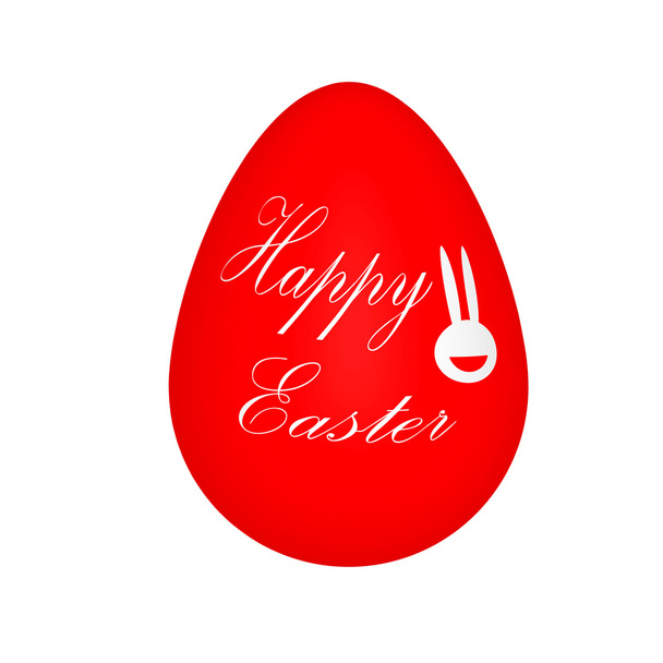 Happy Easter on red egg - 写真・画像