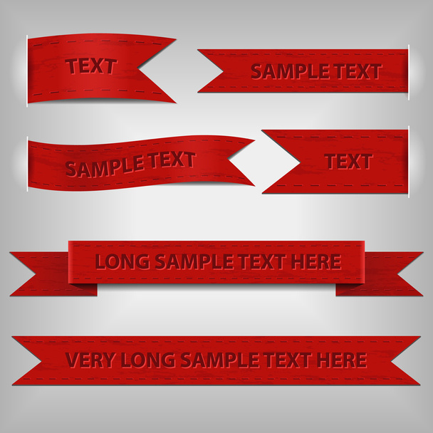 Set of red ribbons - Vector, Imagen