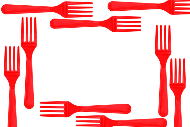 kunststof kleurrijke vorken - Foto, afbeelding