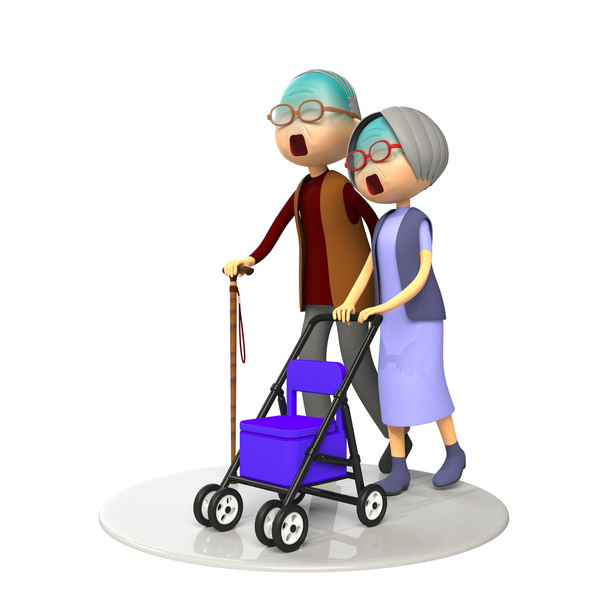 Couple âgé marchant ensemble
 - Photo, image