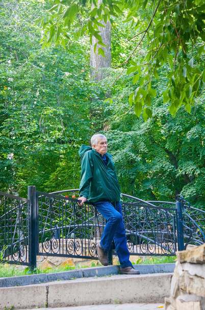 A bored man in a park - Фото, изображение