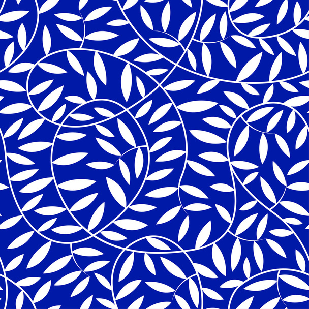 White vine leaves in a seamless pattern - Vetor, Imagem