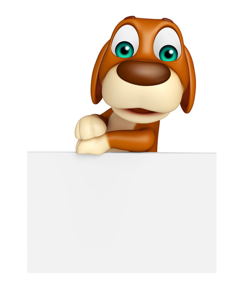 cute Dog cartoon character  with white board - Foto, Bild