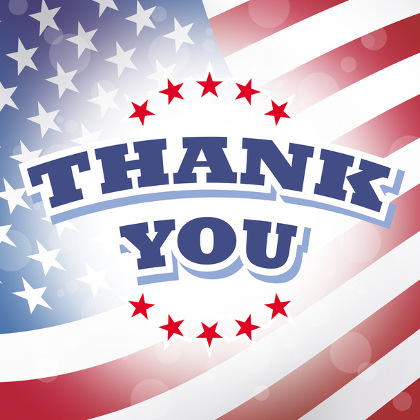 thank you banner with american flag background - Foto, immagini