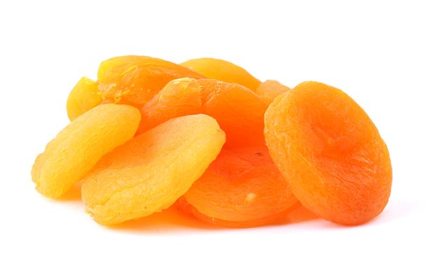 Delicious dried apricots isolated on white - Φωτογραφία, εικόνα