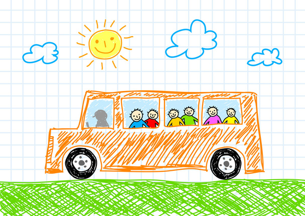 rysunek z autobusem - Wektor, obraz