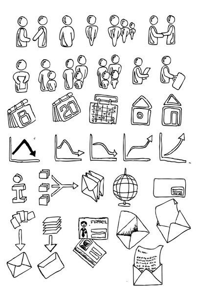 Hand draw communication icon - Vector, Image