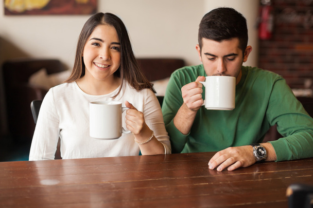 woman and friend couple drinking coffee - Photo, Image