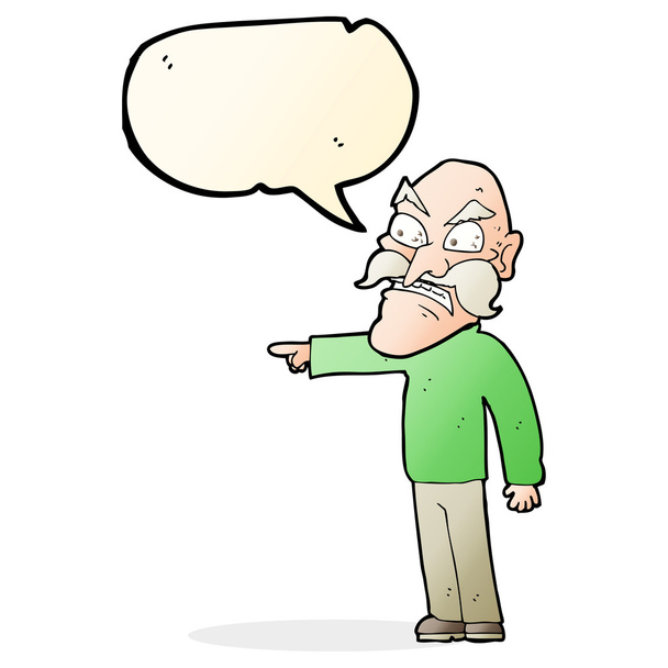dessin animé vieil homme furieux avec bulle de parole
 - Vecteur, image