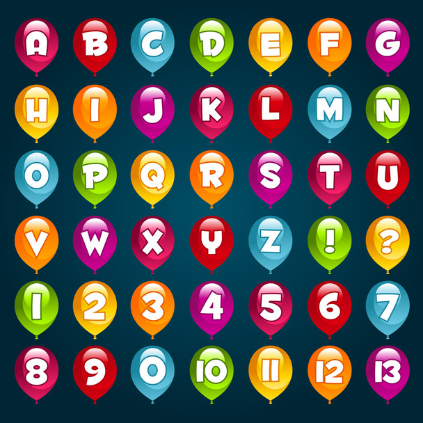 Party Alphabet and Numbers - Вектор,изображение