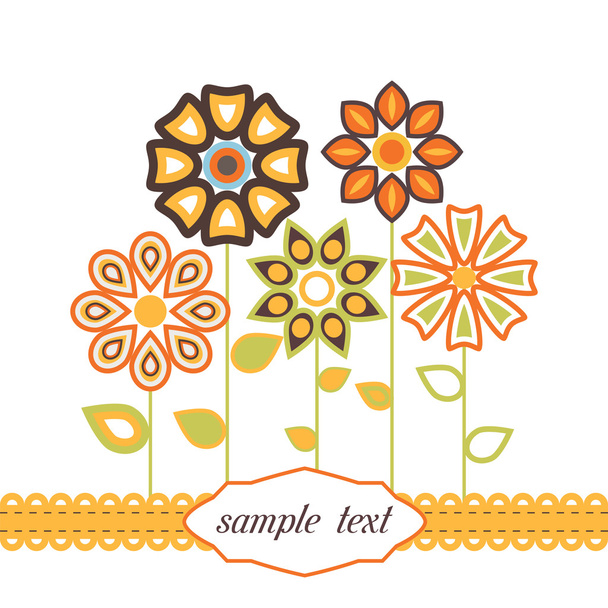 Vector background with stylized flower, leaves.  - Vector, Image