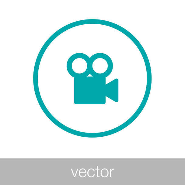 Video camera icon. Concept flat style design illustration icon. - Vector, Image