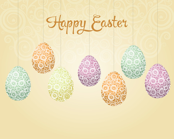 Easter background with eggs - Вектор,изображение