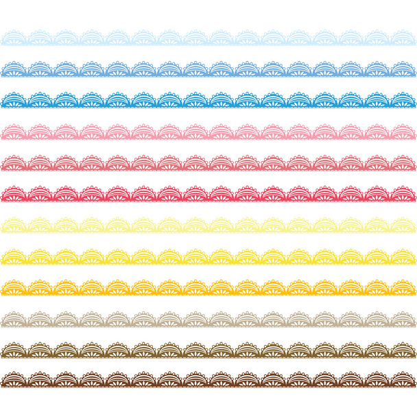 Colorful Lace Border set - Vector, Imagen