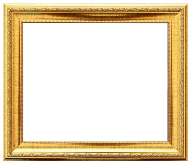 Wood vintage frame isolated on white. Wood frame simple design. - Photo, Image