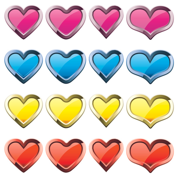 Buttons-hearts - Vector, Image