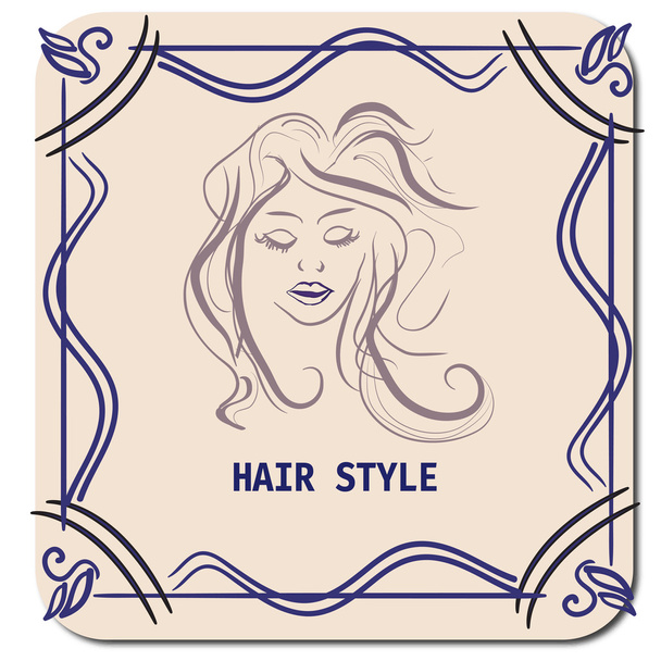 Tarjeta de peinado para salón de belleza en VECTOR CON HERMOSA CHICA
 - Vector, Imagen