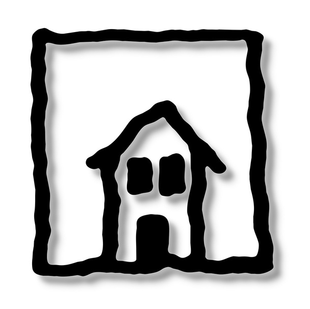 Schizzo della casa in bianco e nero
 - Foto, immagini