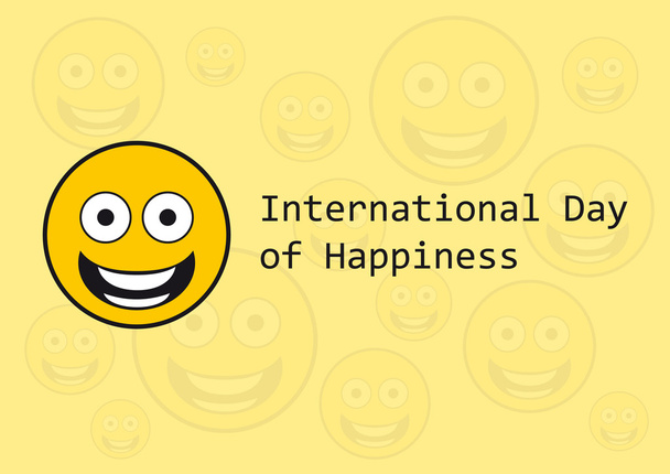 International Day of Happiness - Vector, Image