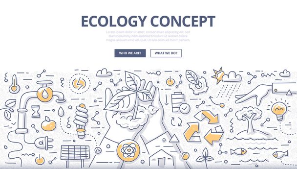 Écologie Doodle Concept
 - Vecteur, image