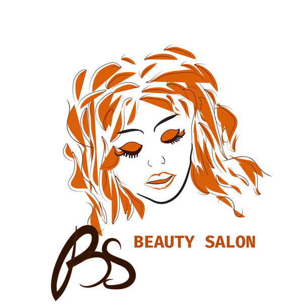 Hairstyle kortti BEAUTY SALON VECTOR BEAUTIFUL GIRL
 - Vektori, kuva