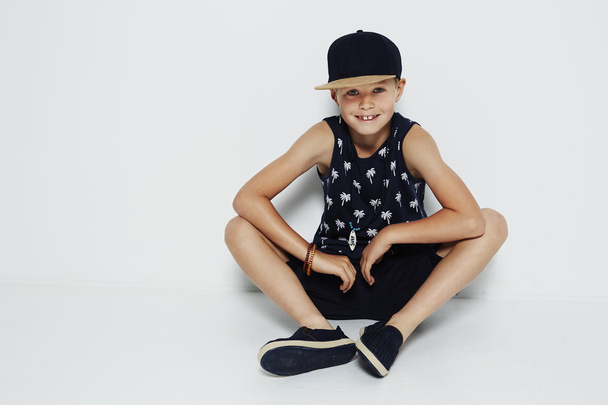 boy in vest and cap - Photo, Image