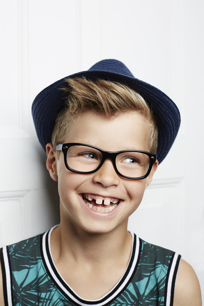 Boy in glasses and hat - Photo, Image