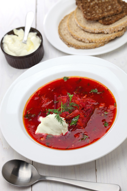 borscht, sopa de remolacha
 - Foto, imagen