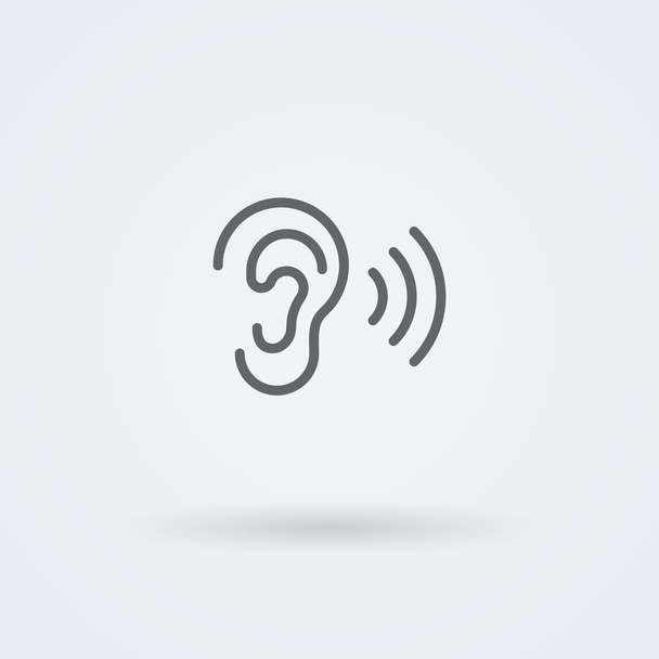 Stock minimalist icon ear. - Vector, Image