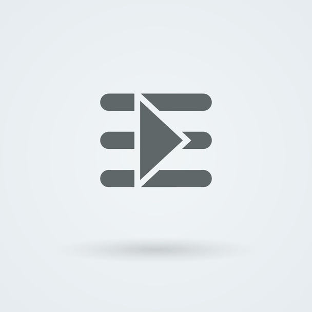 Simple, minimalist start button on the symbol indicates text. - Vector, Image