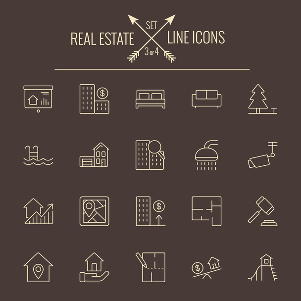 Real estate icon set. - Vector, Image