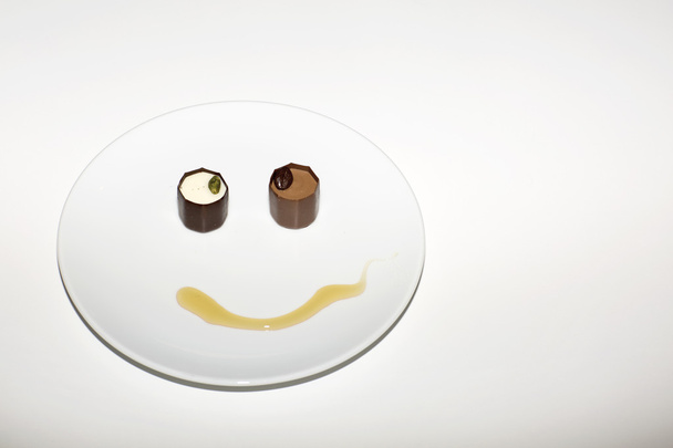 The dessert, chocolate and honey. - Foto, Imagen