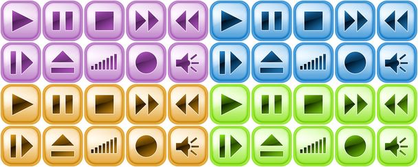 Set of buttons for music player - 写真・画像