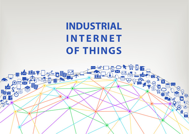 Industrial internet of things vector illustration background - Vector, Image