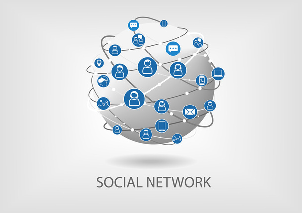 ソーシャル ネットワークのベクトルのアイコンの背景 - ベクター画像