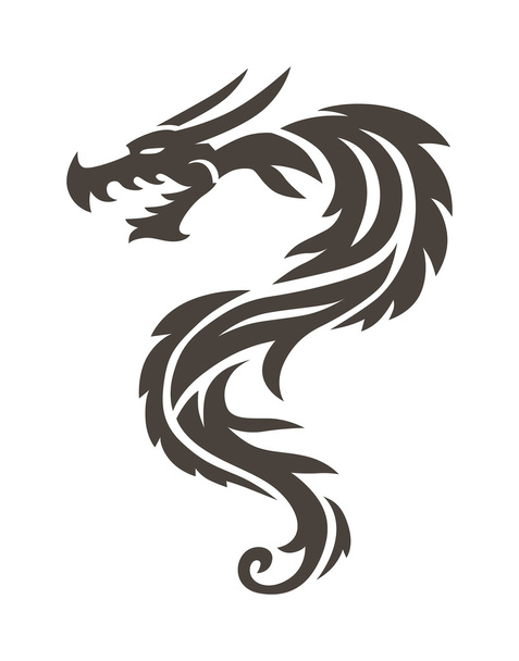 Chinese dragon on white background vector illustration. - Vector, Imagen