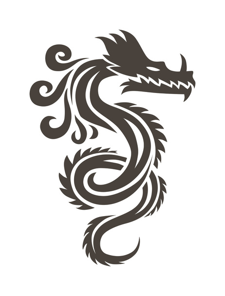 Chinese dragon on white background vector illustration. - Vector, Image