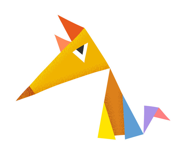 Geometric colorful fox - Vektör, Görsel