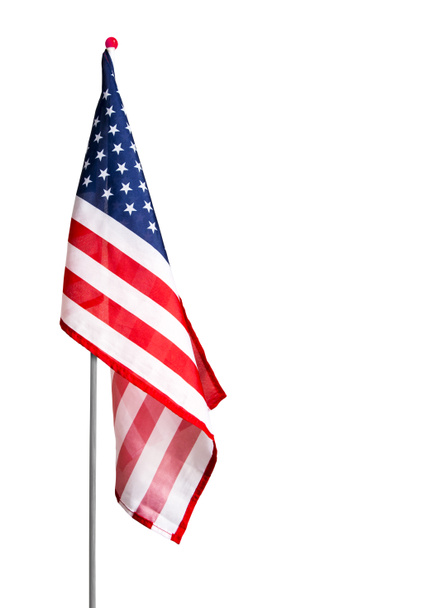 Bandera de EE.UU. sobre fondo blanco con ruta de recorte
 - Foto, Imagen