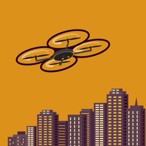 Drones aériens photographie, paysage urbain coucher de soleil arrière-plan
 - Vecteur, image