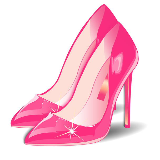 Vector Cartoon pink Women Shoes on white background. EPS - Vector, Imagen