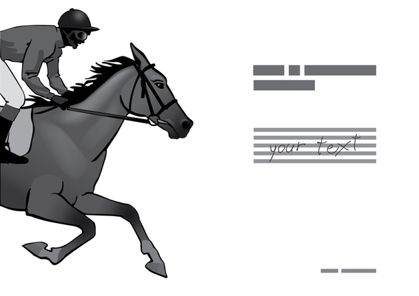 Jockey sobre un caballo
  - Vector, imagen